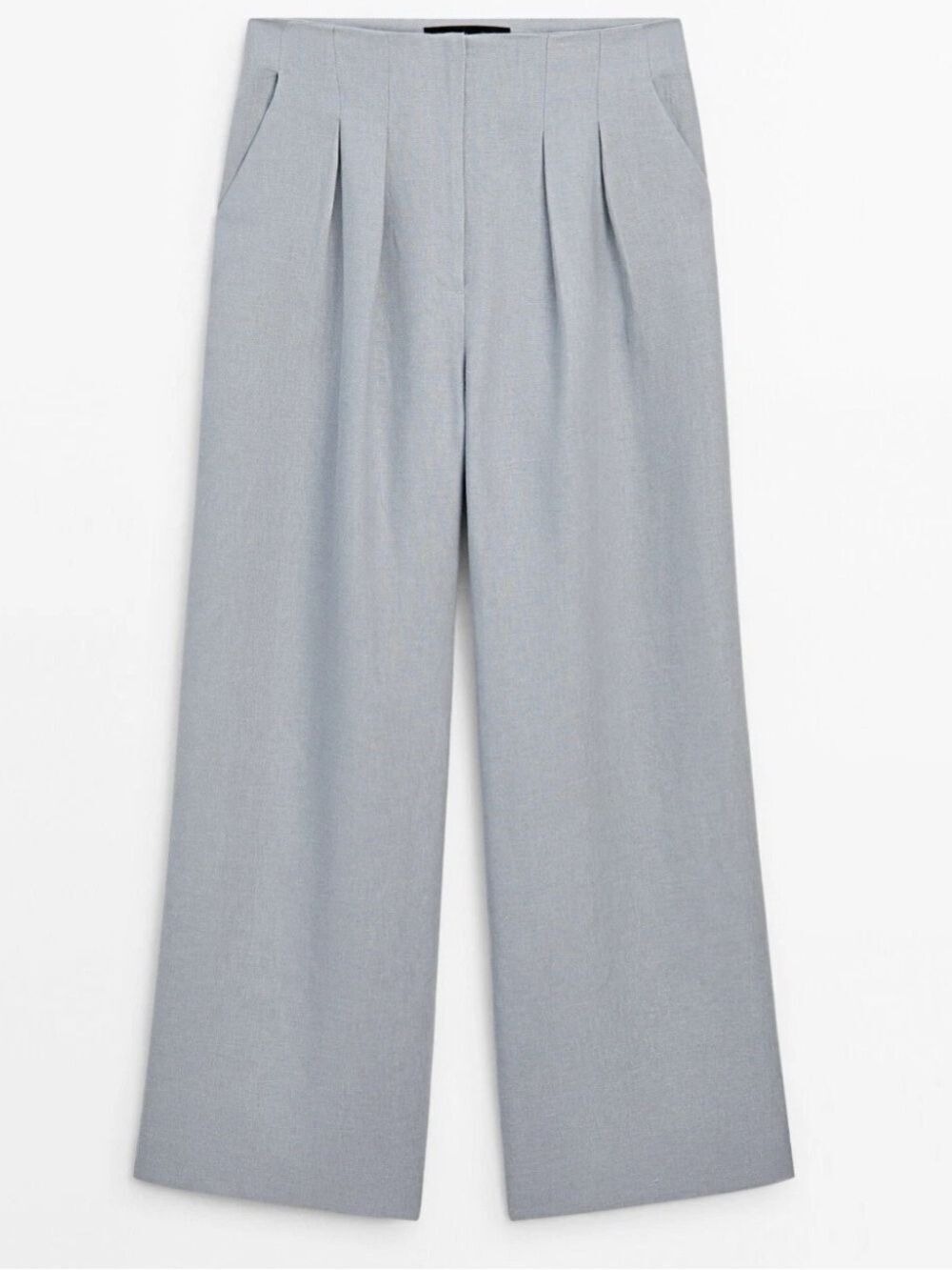 Massimo Dutti 100% Lindn FLOWING TROUSERS WITH DARTS Size 4